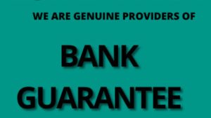 A secure financial document labeled ‘Genuine Bank Guarantee Provider’ representing trust in global trade finance.